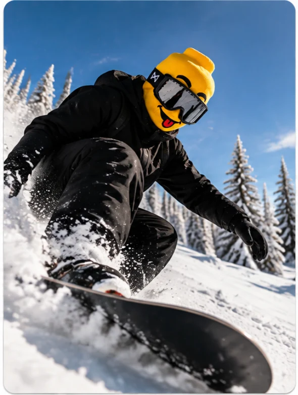 Rooog ski mask on the slopes