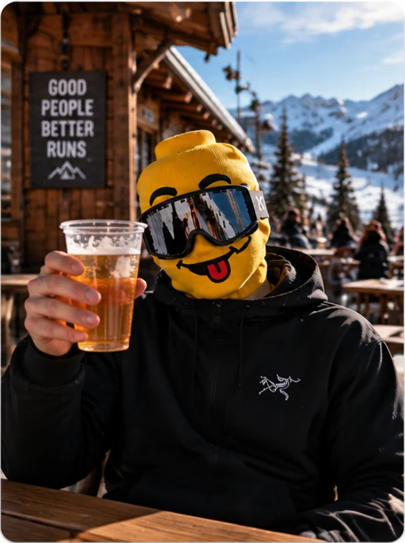 Rooog ski mask on the slopes